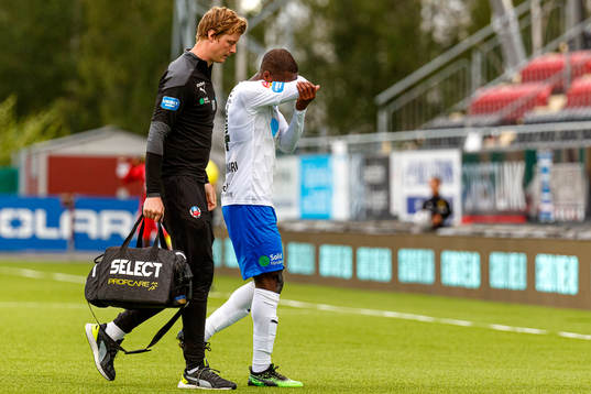 Helsingborgs Mohammed Abubakari utgår skadad