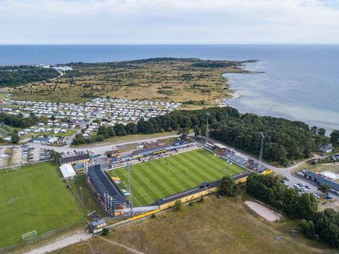 Flygfoto över Strandvallen