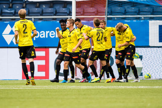 Mathias Idsøe Bringaker of Start celebrates
