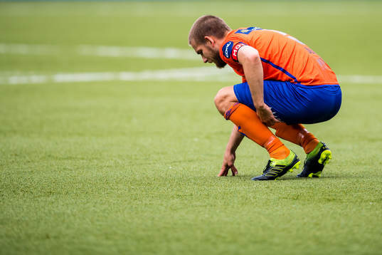 Oddbjørn Lie of Aalesund looks dejected