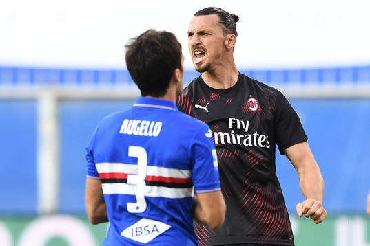 Zlatan Ibrahimovic of AC Milan celebrates