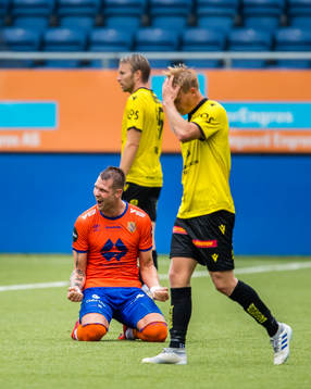 Holmbert Aron Briem Fridjonsson of Aalesund celebrates