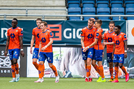 Holmbert Aron Briem Fridjonsson of Aalesund celebrates