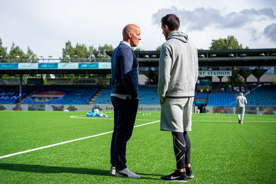 Henrik Pedersen, head coach of Strømsgodset, and Daniel