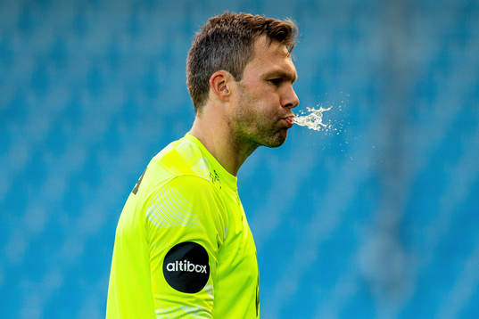 Goalkeeper Håkon Opdal of Brann looks dejected
