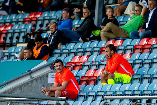 Vegard Forren and goalkeeper Markus Olsen Pettersen of