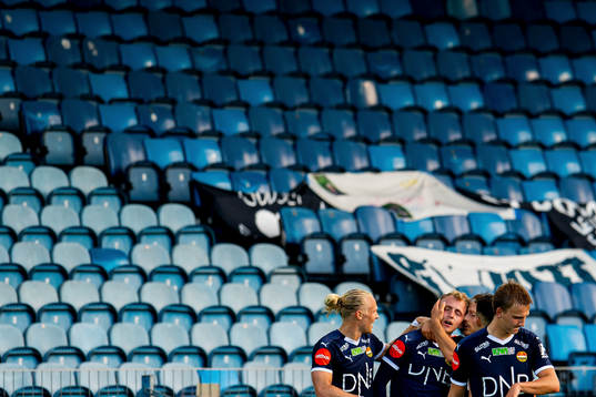 Marcus Michael Mølvadgaard of Strømsgodset celebrates