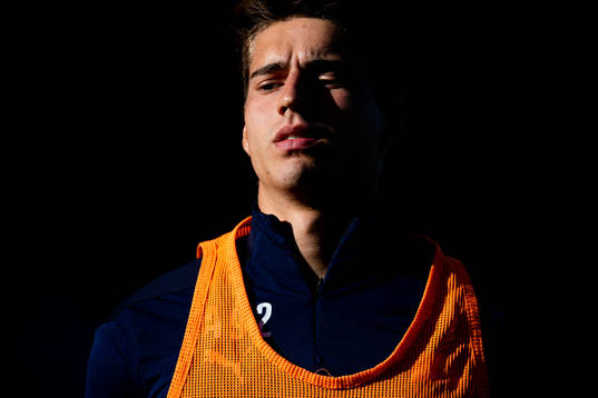 Kreshnik Krasniqi of Strømsgodset warms up