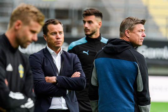 Malmö FFs sportchef Daniel Andersson och tränare Jon Dahl