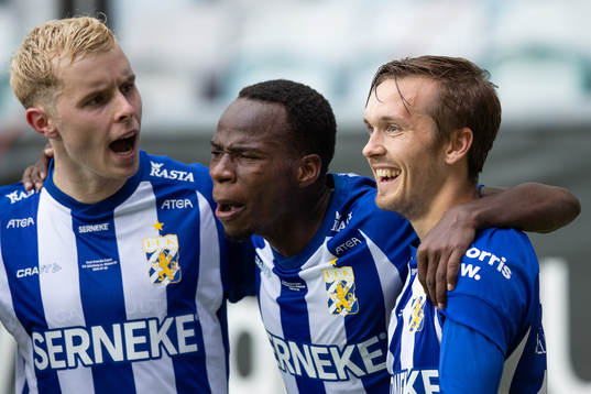 IFK Göteborgs Patrik Karlsson Lagemyr jublar med