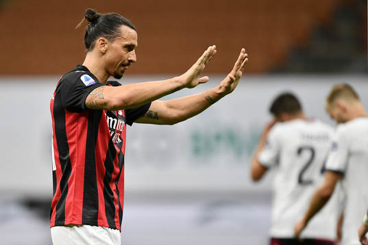 Zlatan Ibrahimovic celebrates