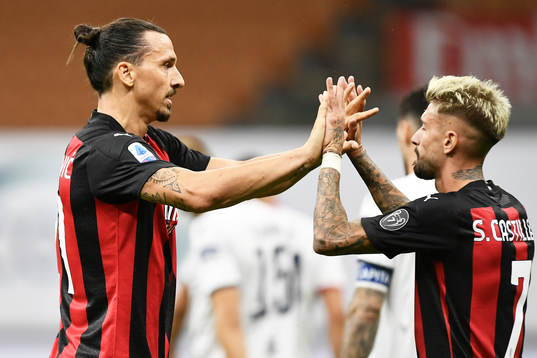 Zlatan Ibrahimovic celebrates