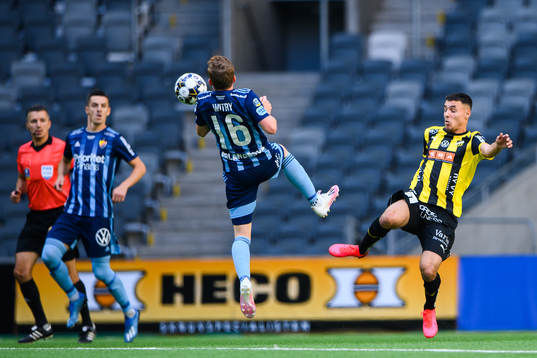Djurgårdens Aslak Witry och Häckens Ali Youssef
