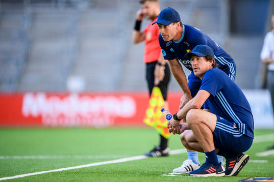 Djurgårdens tränare Kim Bergstrand och tränare Thomas