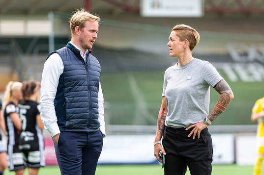 Rosengårds tränare Jonas Eidevall och sportchef Therese