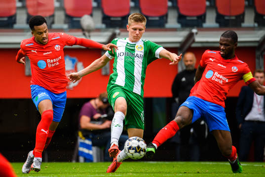 Helsingborgs Martin Olsson och Mohammed Abubakari