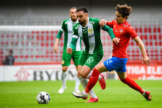 Hammarbys Abdul Khalili och Helsingborgs Brandur Hendriksson