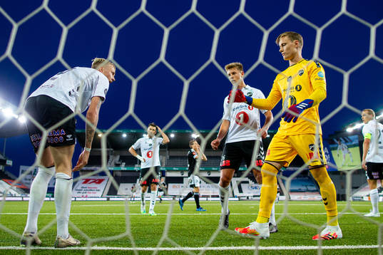 Birk Risa, Filip Jørgensen and goalkeeper Sondre Rossbach