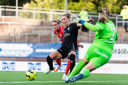 Linköpings Ronja Artonsson och målvakt Matilda Haglund