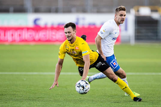 Mjällbys Max Watson och IFK Norrköpings Christoffer Nyman
