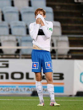 IFK Norrköpings Ísak Bergmann Jóhannesson deppar