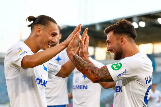 IFK Norrköpings Jonathan Levi och Sead Haksabanovic jublar