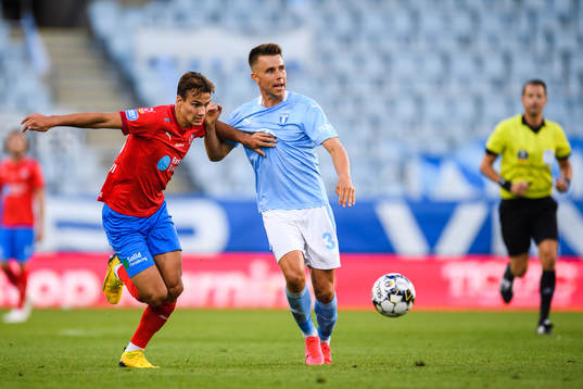 Helsingborgs Assad Al Hamlawi och Malmö FFs Jonas Knudsen