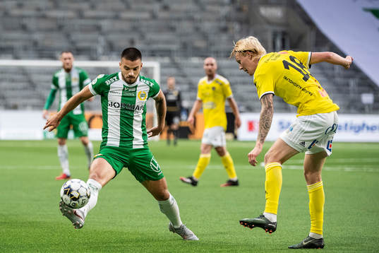 Hammarbys Vladimir Rodic och Falkenbergs Jacob Ericsson