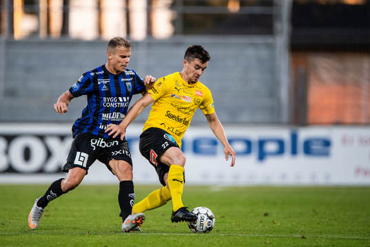 Mjällbys Jesper Gustavsson och Sirius Elias Andersson