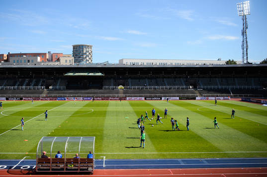 Vy från läktarplats på Stockholm Stadion