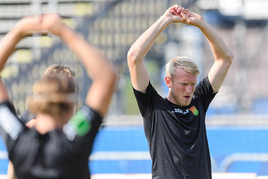 GAIS Carl Elfgren Nyström före fotbollsmatchen i