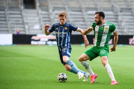 Djurgårdens Aslak Witry och Hammarbys Abdul Khalili