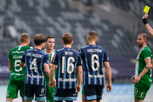 Hammarbys David Fällman, Jeppe Andersen och Darijan
