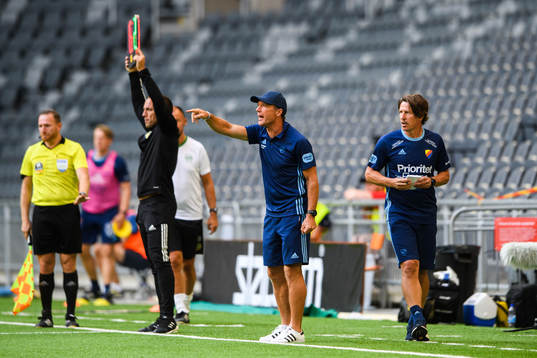 Djurgårdens tränare Kim Bergstrand och Thomas Lagerlöf