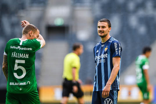 Hammarbys David Fällman och Djurgårdens Erik Berg