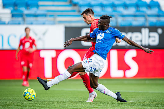 Daniel Alexander Pedersen of Brann scores the 0-1 goal