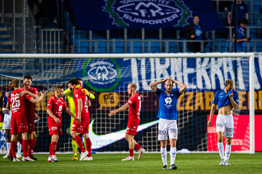 Eirik Hestad and Magnus Wolff Eikrem of Molde looks dejected