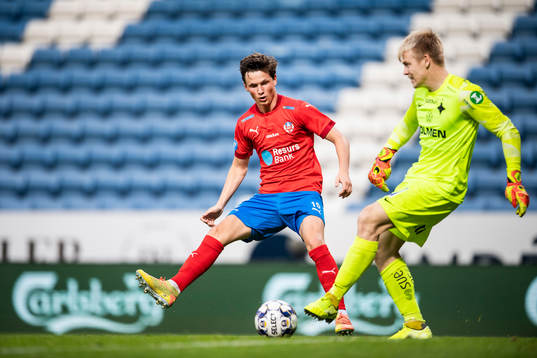 Helsingborgs Max Svensson och IFK Norrköpings målvakt