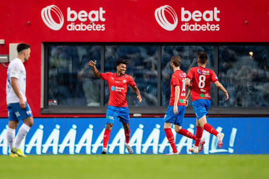 Helsingborgs Joseph Ceesay, Rasmus Jönsson och Armin