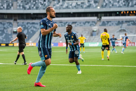 Djurgårdens Emir Kujovic jublar
