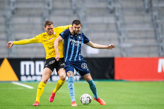 Mjällbys Jacob Bergström och Djurgårdens Erik Berg