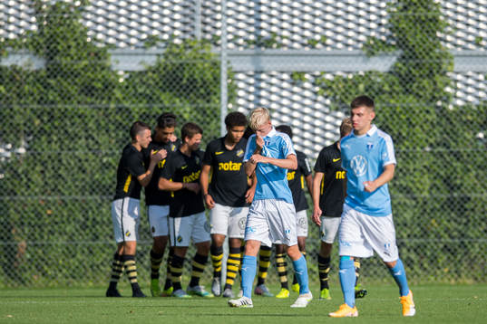 Malmö FFs Emil Lindman och Isak Bjerkebo deppar