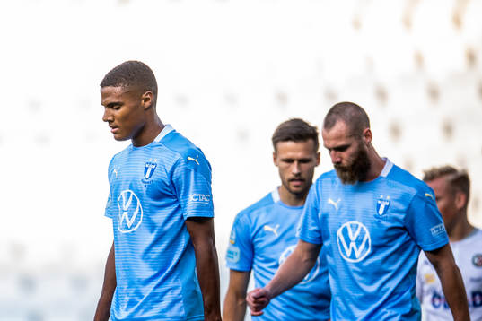 Malmö FFs Amin Sarr, Arnór Traustason och Jo Inge Berget