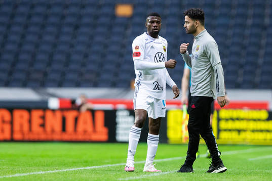 Östersunds Kalpi Wilfried Ouattara och tränare Amir
