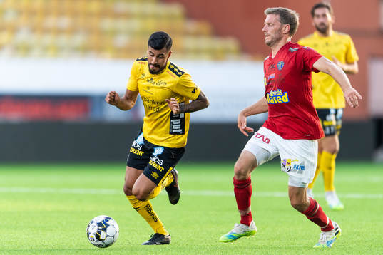 Elfsborgs Rami Kaib och Falkenbergs Karl Söderström