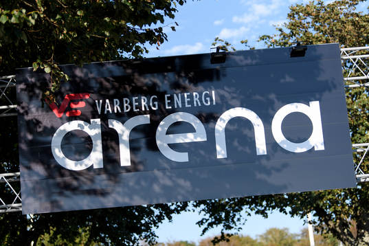 Varberg Energi Arena före fotbollsmatchen i Allsvenskan