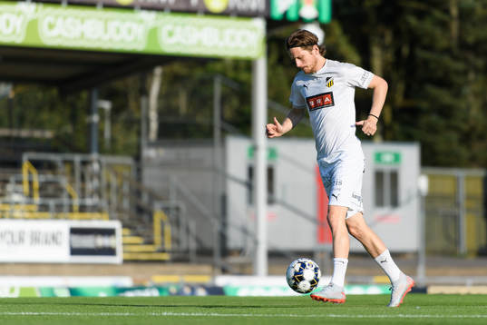 Häckens Erik Friberg före fotbollsmatchen i Allsvenskan