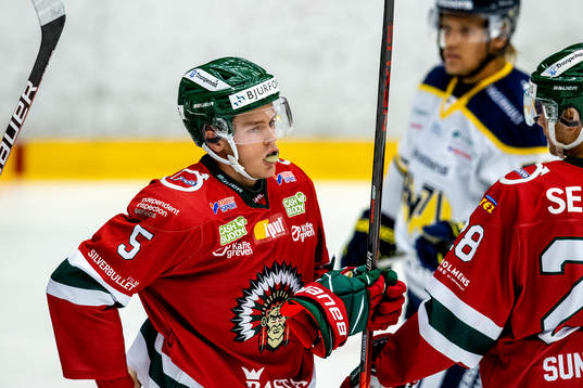 Frölundas Filip Johanssonunder träningsmatchen i ishockey