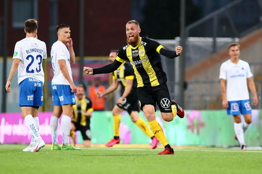 Hammarbys David Fällman jublar