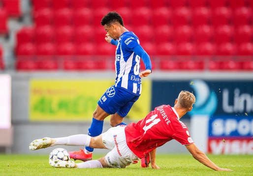 Kalmars Svante Ingelsson och IFK Göteborgs Tobias Sana
